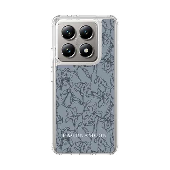 Slim Protection Case［ LAGUNAMOON - FlowerPattern - Dark blue ］