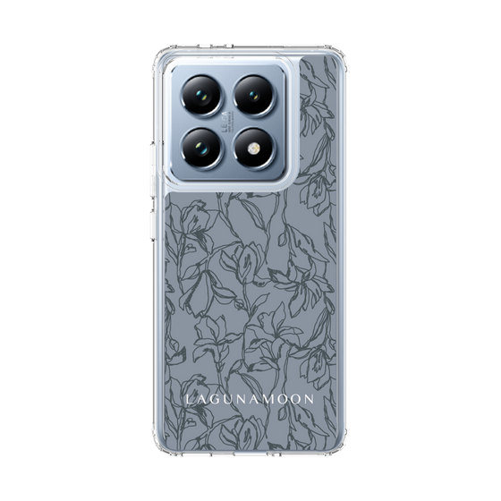 Slim Protection Case［ LAGUNAMOON - FlowerPattern - Dark blue ］