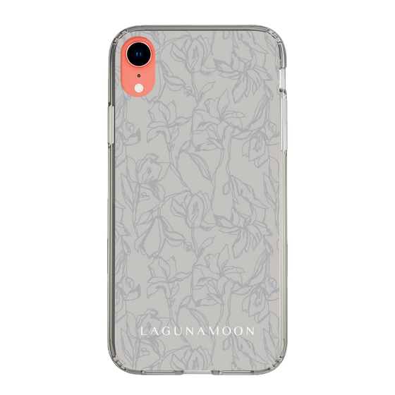 Slim Protection Case［ LAGUNAMOON - FlowerPattern - Grey ］