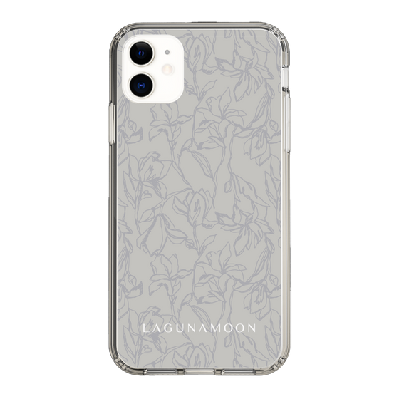 Slim Protection Case［ LAGUNAMOON - FlowerPattern - Grey ］