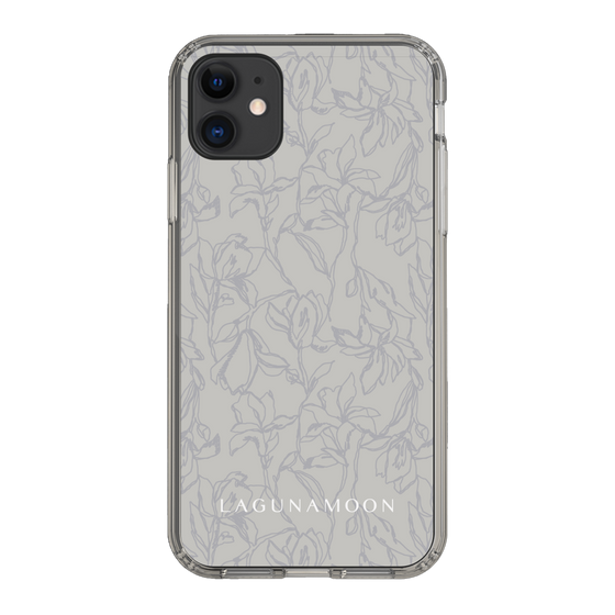 Slim Protection Case［ LAGUNAMOON - FlowerPattern - Grey ］