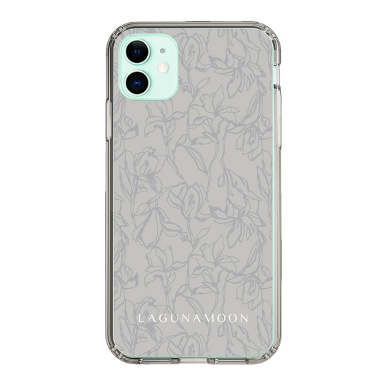 Slim Protection Case［ LAGUNAMOON - FlowerPattern - Grey ］