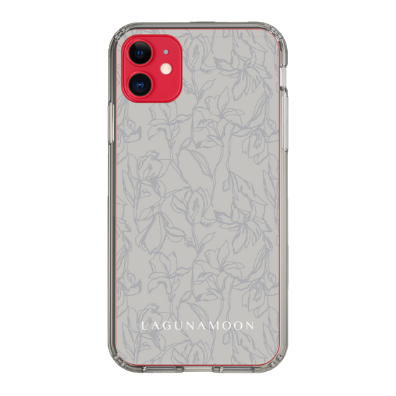Slim Protection Case［ LAGUNAMOON - FlowerPattern - Grey ］