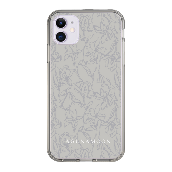 Slim Protection Case［ LAGUNAMOON - FlowerPattern - Grey ］