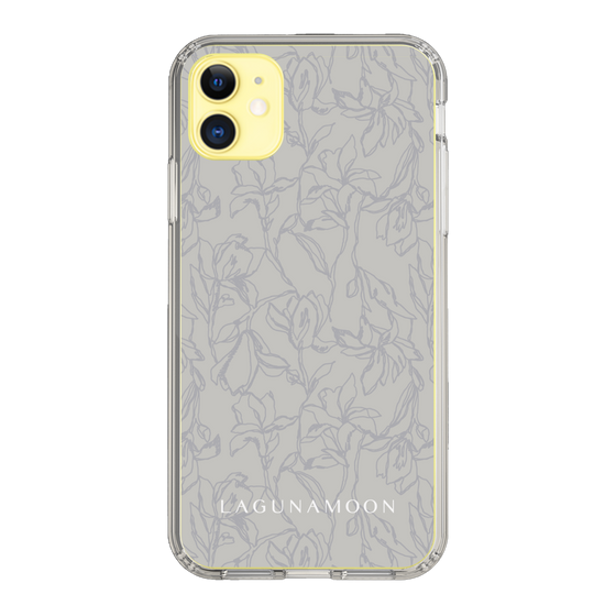 Slim Protection Case［ LAGUNAMOON - FlowerPattern - Grey ］