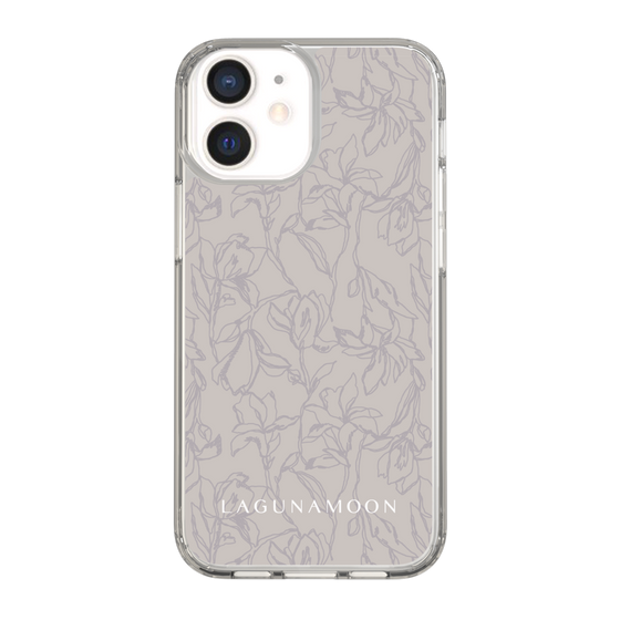 Slim Protection Case［ LAGUNAMOON - FlowerPattern - Grey ］