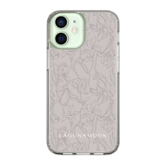 Slim Protection Case［ LAGUNAMOON - FlowerPattern - Grey ］