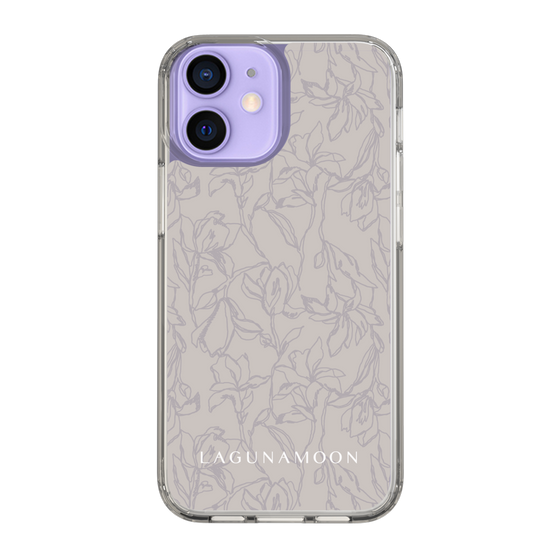 Slim Protection Case［ LAGUNAMOON - FlowerPattern - Grey ］