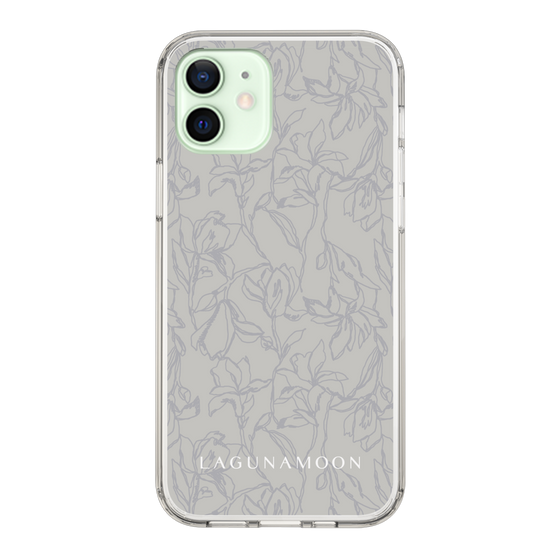 Slim Protection Case［ LAGUNAMOON - FlowerPattern - Grey ］