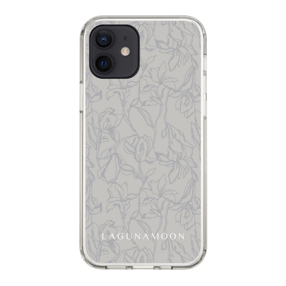 Slim Protection Case［ LAGUNAMOON - FlowerPattern - Grey ］