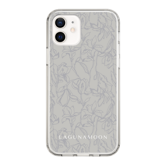 Slim Protection Case［ LAGUNAMOON - FlowerPattern - Grey ］