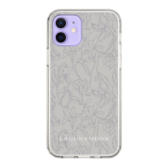 Slim Protection Case［ LAGUNAMOON - FlowerPattern - Grey ］