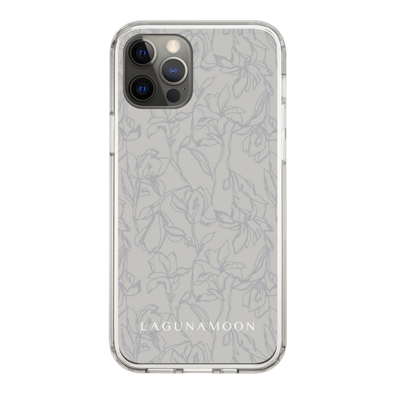 Slim Protection Case［ LAGUNAMOON - FlowerPattern - Grey ］