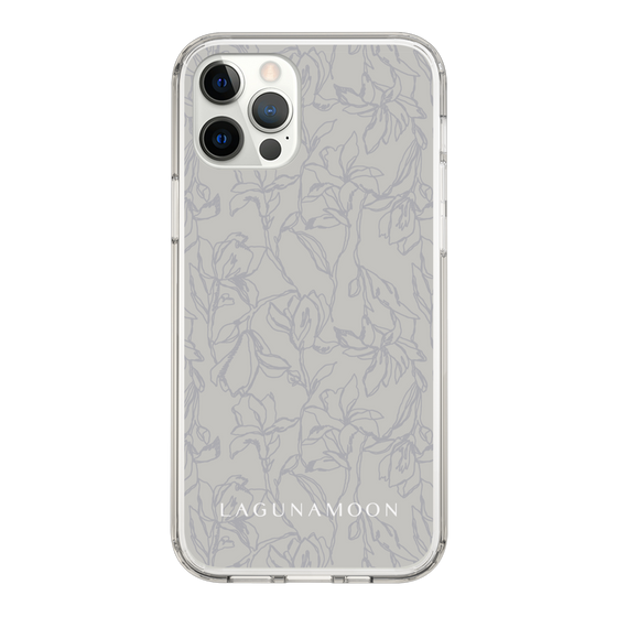 Slim Protection Case［ LAGUNAMOON - FlowerPattern - Grey ］