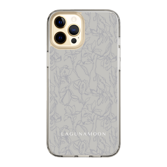 Slim Protection Case［ LAGUNAMOON - FlowerPattern - Grey ］