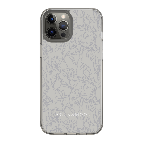 Slim Protection Case［ LAGUNAMOON - FlowerPattern - Grey ］