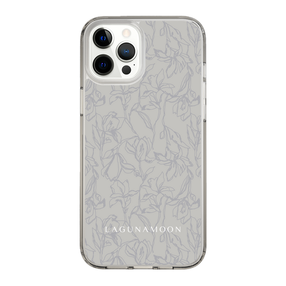 Slim Protection Case［ LAGUNAMOON - FlowerPattern - Grey ］