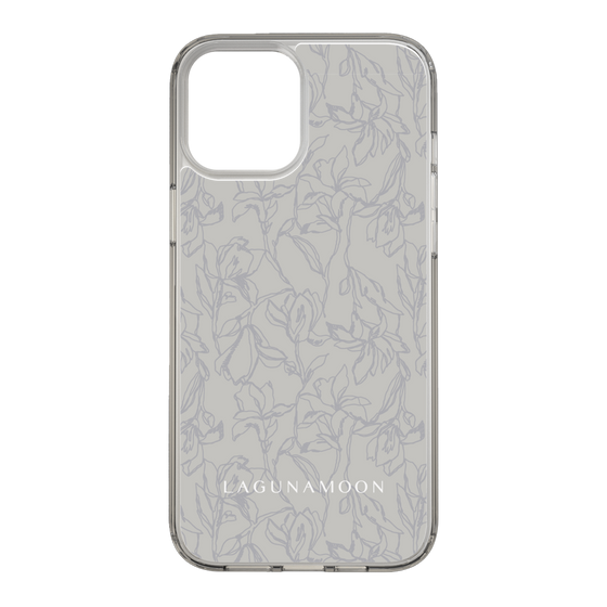 Slim Protection Case［ LAGUNAMOON - FlowerPattern - Grey ］