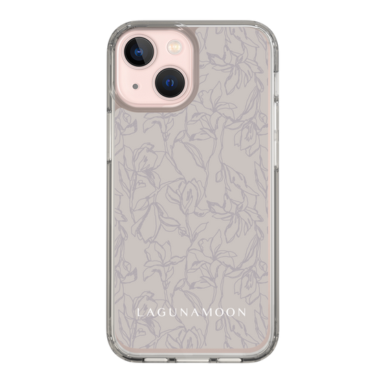 Slim Protection Case［ LAGUNAMOON - FlowerPattern - Grey ］