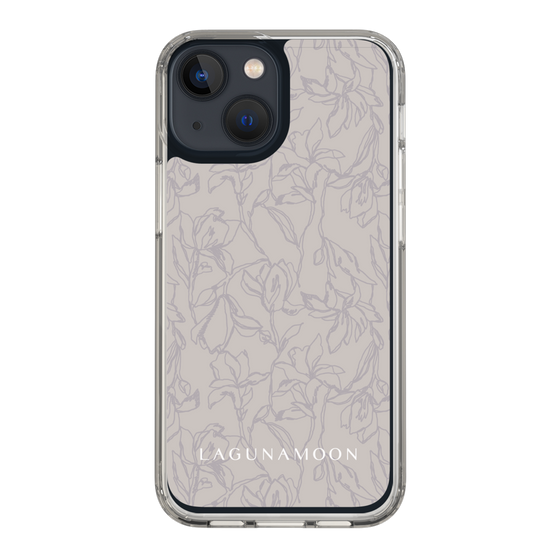 Slim Protection Case［ LAGUNAMOON - FlowerPattern - Grey ］