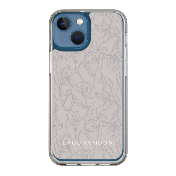 Slim Protection Case［ LAGUNAMOON - FlowerPattern - Grey ］