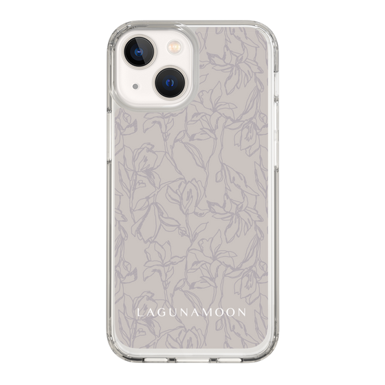 Slim Protection Case［ LAGUNAMOON - FlowerPattern - Grey ］