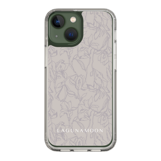 Slim Protection Case［ LAGUNAMOON - FlowerPattern - Grey ］