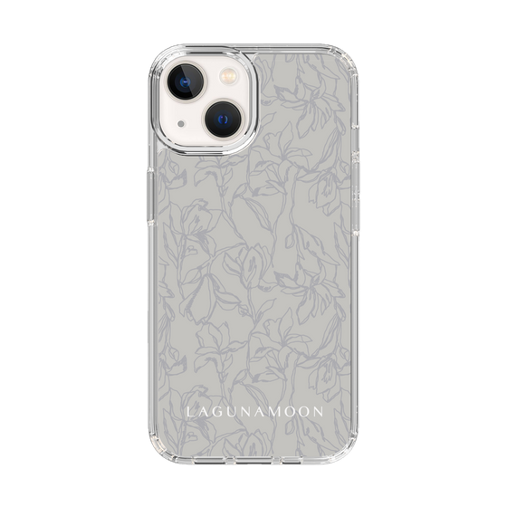 Slim Protection Case［ LAGUNAMOON - FlowerPattern - Grey ］