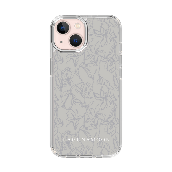 Slim Protection Case［ LAGUNAMOON - FlowerPattern - Grey ］