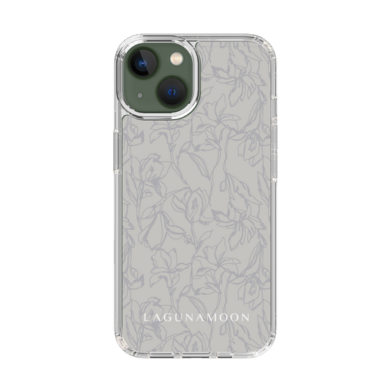 Slim Protection Case［ LAGUNAMOON - FlowerPattern - Grey ］