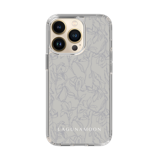Slim Protection Case［ LAGUNAMOON - FlowerPattern - Grey ］