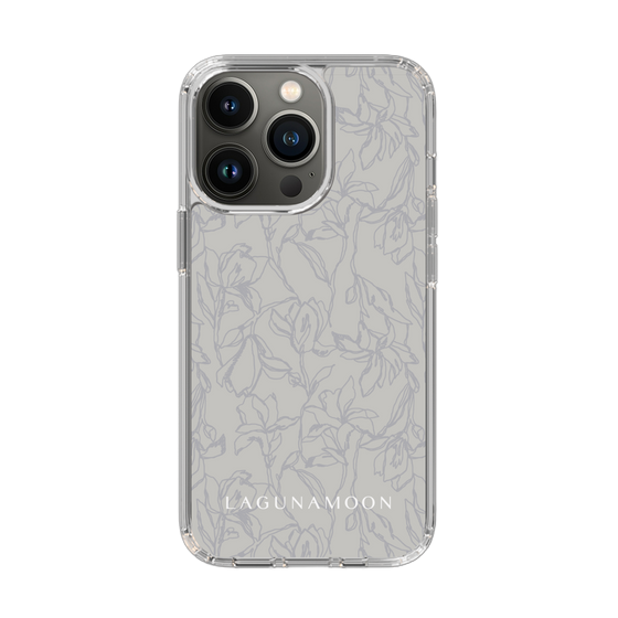Slim Protection Case［ LAGUNAMOON - FlowerPattern - Grey ］