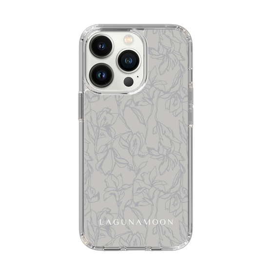 Slim Protection Case［ LAGUNAMOON - FlowerPattern - Grey ］
