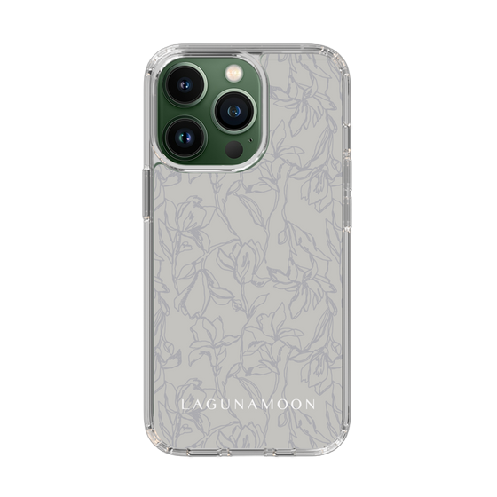 Slim Protection Case［ LAGUNAMOON - FlowerPattern - Grey ］