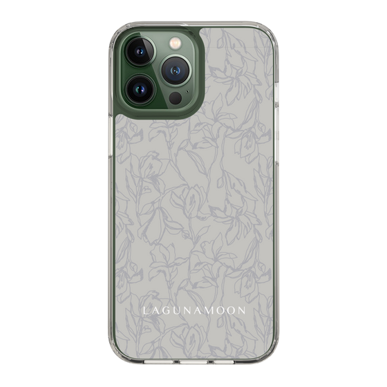 Slim Protection Case［ LAGUNAMOON - FlowerPattern - Grey ］