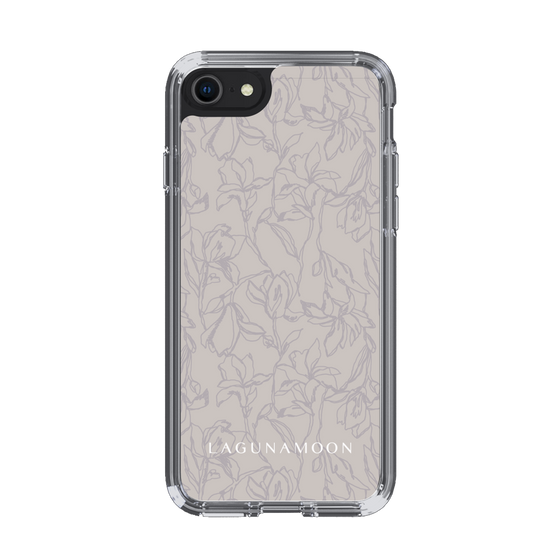 Slim Protection Case［ LAGUNAMOON - FlowerPattern - Grey ］