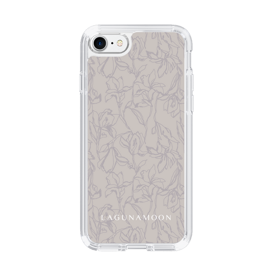 Slim Protection Case［ LAGUNAMOON - FlowerPattern - Grey ］