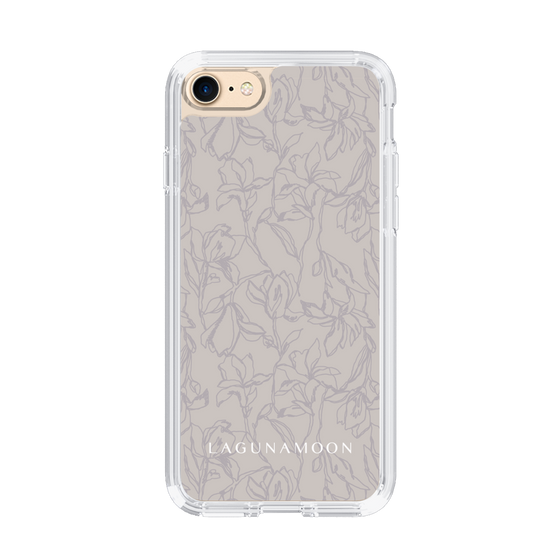 Slim Protection Case［ LAGUNAMOON - FlowerPattern - Grey ］