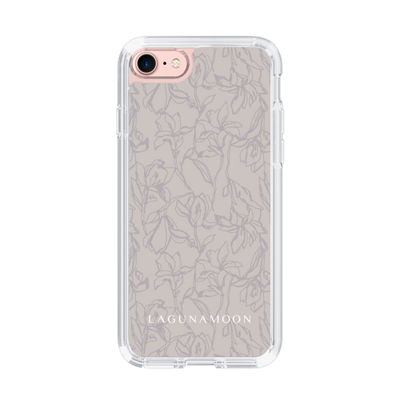 Slim Protection Case［ LAGUNAMOON - FlowerPattern - Grey ］