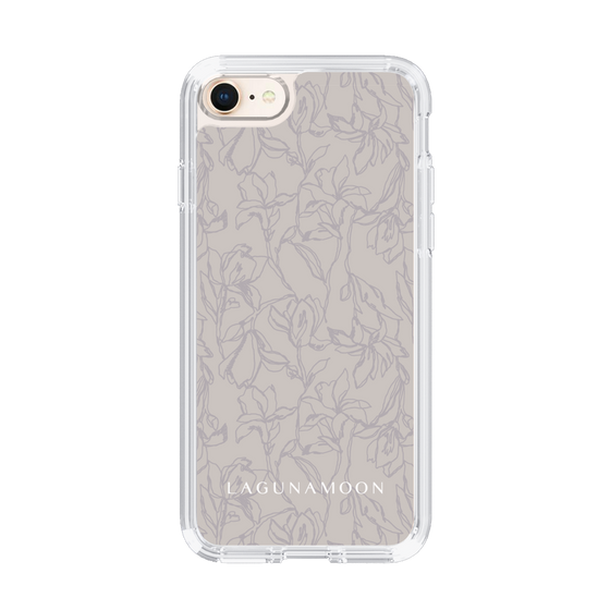 Slim Protection Case［ LAGUNAMOON - FlowerPattern - Grey ］