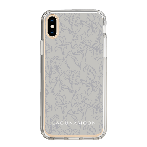 Slim Protection Case［ LAGUNAMOON - FlowerPattern - Grey ］