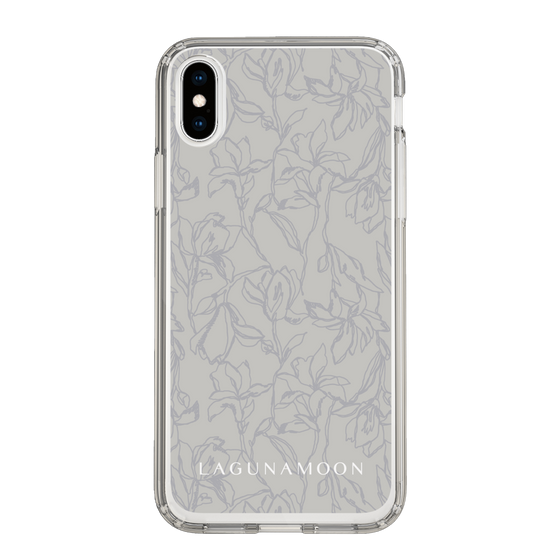 Slim Protection Case［ LAGUNAMOON - FlowerPattern - Grey ］