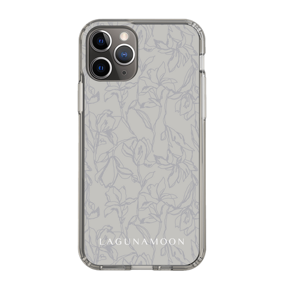 Slim Protection Case［ LAGUNAMOON - FlowerPattern - Grey ］