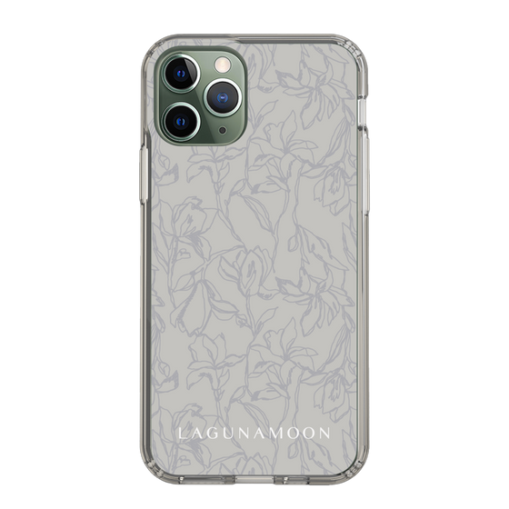 Slim Protection Case［ LAGUNAMOON - FlowerPattern - Grey ］