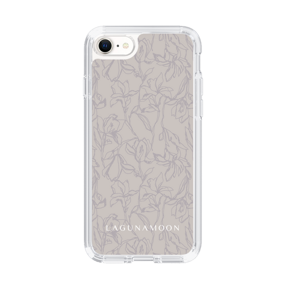 Slim Protection Case［ LAGUNAMOON - FlowerPattern - Grey ］