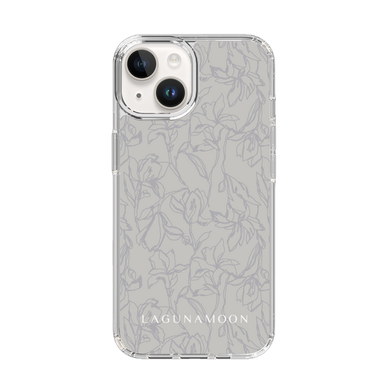 Slim Protection Case［ LAGUNAMOON - FlowerPattern - Grey ］