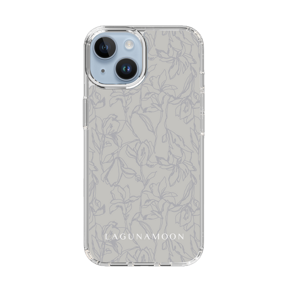 Slim Protection Case［ LAGUNAMOON - FlowerPattern - Grey ］