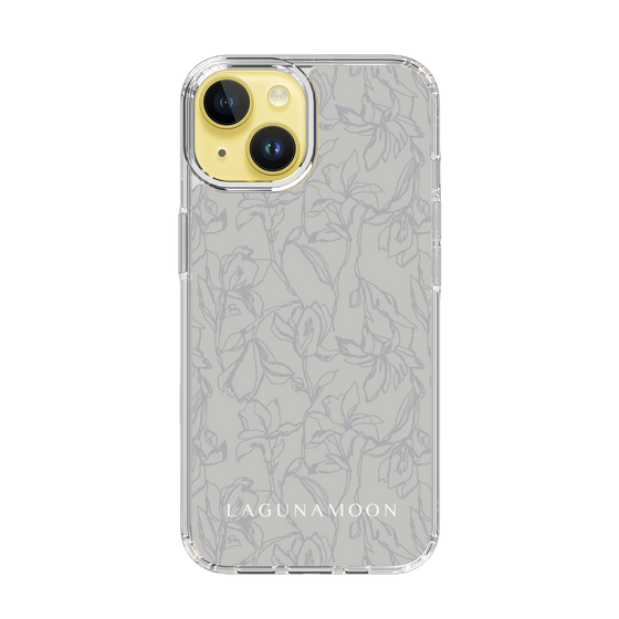 Slim Protection Case［ LAGUNAMOON - FlowerPattern - Grey ］