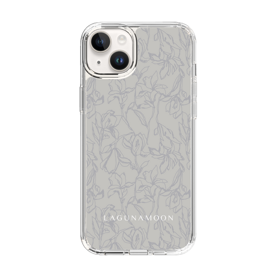 Slim Protection Case［ LAGUNAMOON - FlowerPattern - Grey ］
