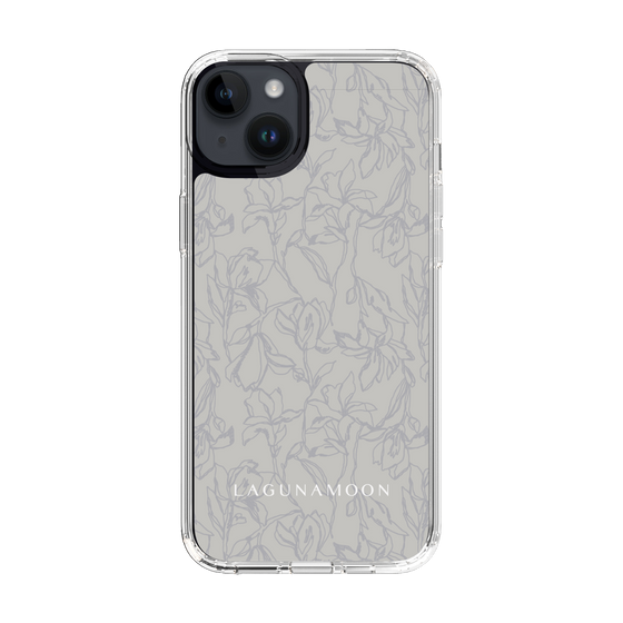 Slim Protection Case［ LAGUNAMOON - FlowerPattern - Grey ］